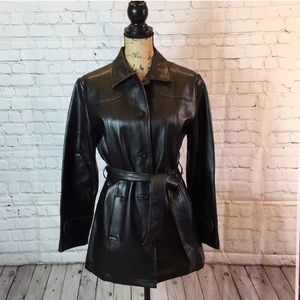 Outbrook Vegan Leather Belted Coat